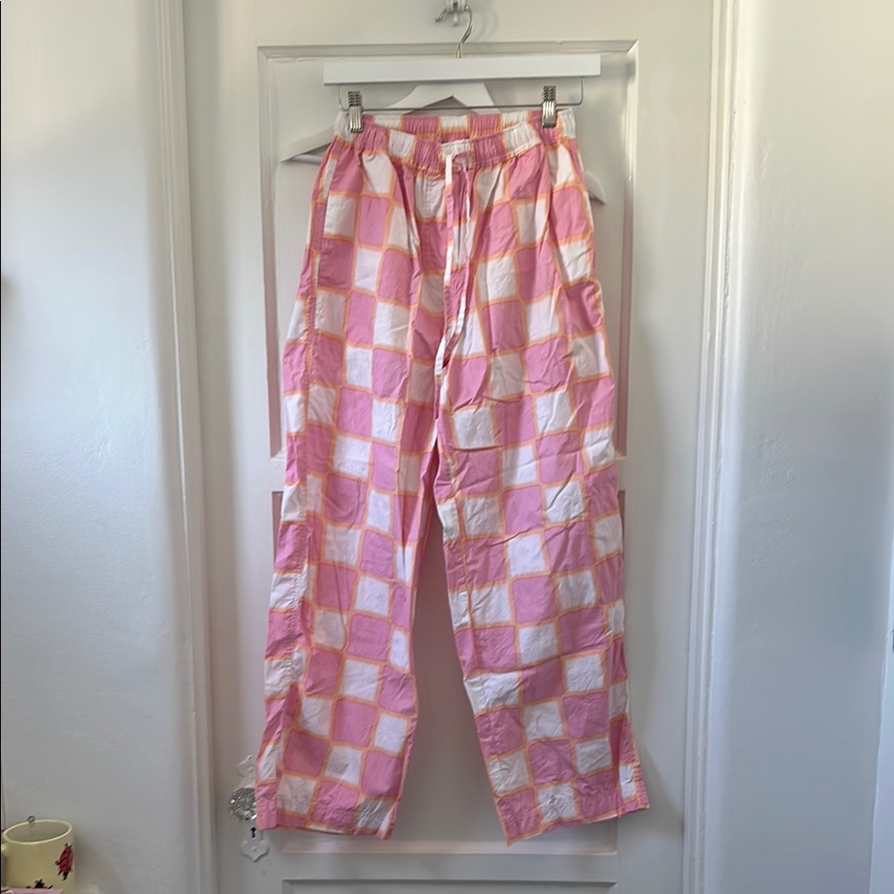 Pink White and Orange Checkered Pants